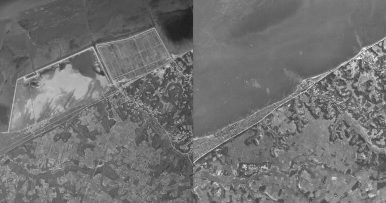 長浦写真干拓のできる前と後（久保田干拓 蔵波干拓） ながうらら